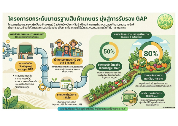 โครงการยกระดับมาตรฐานสินค้าเกษตรมุ่งสู่การรับรอง GAP 2568